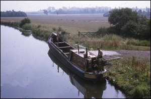 N.B. Jaguar, steerer Nicholas Hill, at Gopsall Wharf, August 1971.      